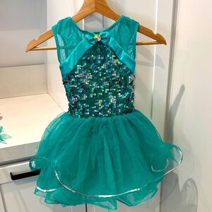 Sparkling Teal girls mermaid Costume Dress